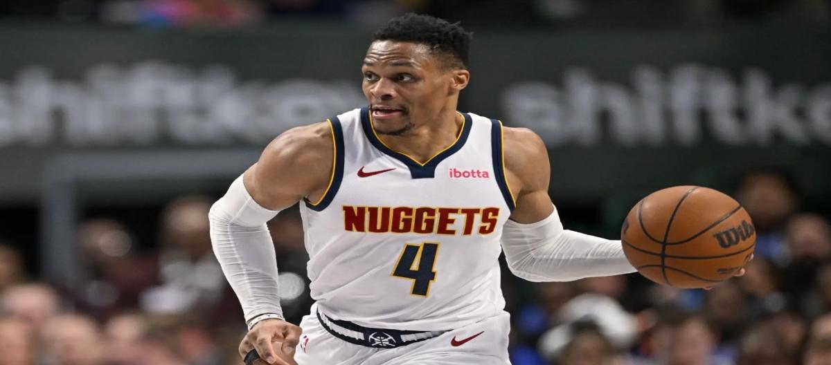 Westbrook's all-around performance in the first half helped the Nuggets lead the 76ers