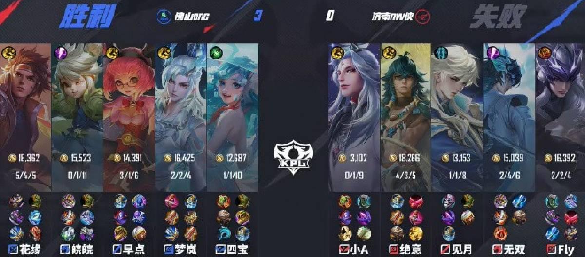 Foshan DRG successfully defeated Jinan RW Xia with a score of 3-0, and Huayuan won the MVP with his outstanding performance