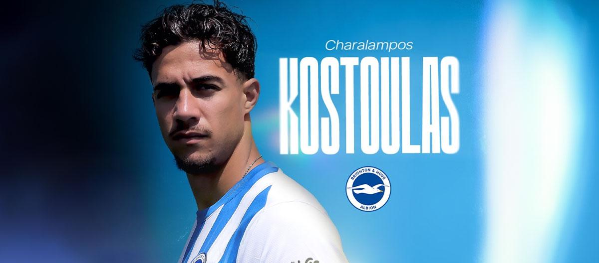 Brighton officially completes the signing of Olympiakos wonderkid Charalampos Kostoulas..
