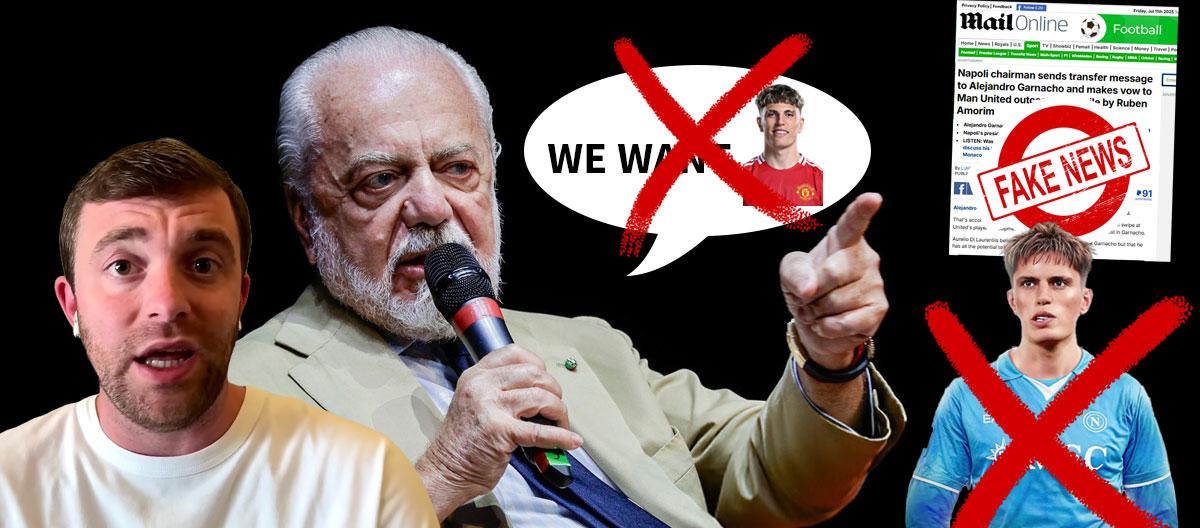 捏造那不勒斯主席德劳伦蒂斯口述谎称该队对签下加尔纳乔志在必得，罗马诺狠批《每日邮报》..