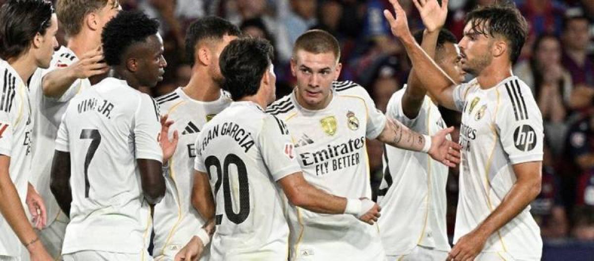 Franco Mastantono is happy with Real Madrid's first goal and victory