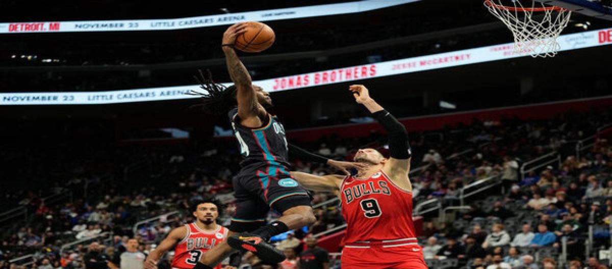 Reed's 28 points and 13 rebounds led the Pistons to a 124-113 victory over the Bulls, extending their winning streak to eight games.