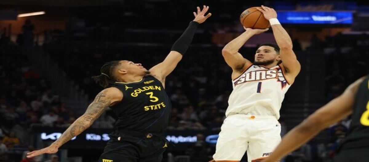 Booker's 38 points weren't enough to secure a 119-116 victory for the Warriors over the Suns.