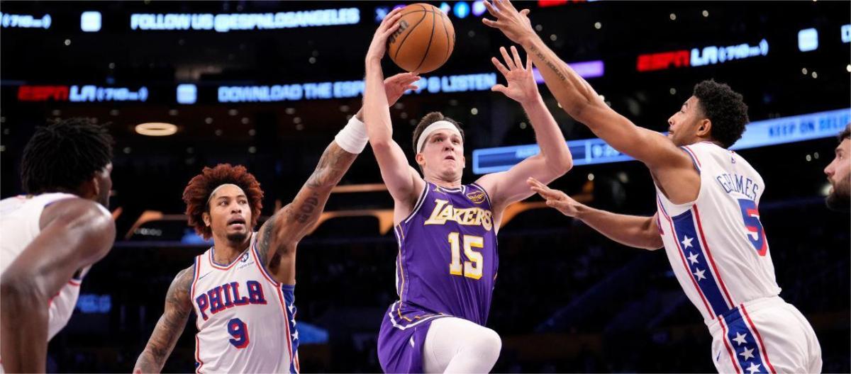 Lakers beat 76ers; Redick happy with Austin Reeves' outstanding performance.