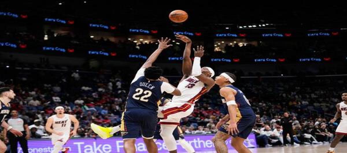 Bam Adebayo scored 27 points, leading the Heat to a 123-111 victory over the Pelicans.