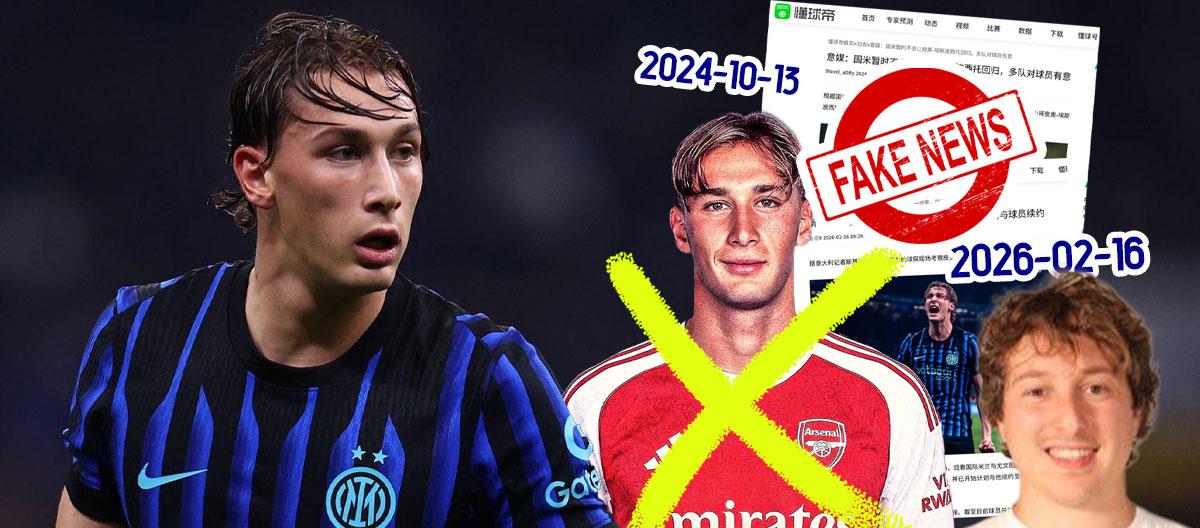 Chinese online media outlet Dong Qiu Di slammed by Matteo Moretto again for bringing up the fake news which claimed that Arsenal is interested in signing Inter Milan wonderkid Francesco Pio 