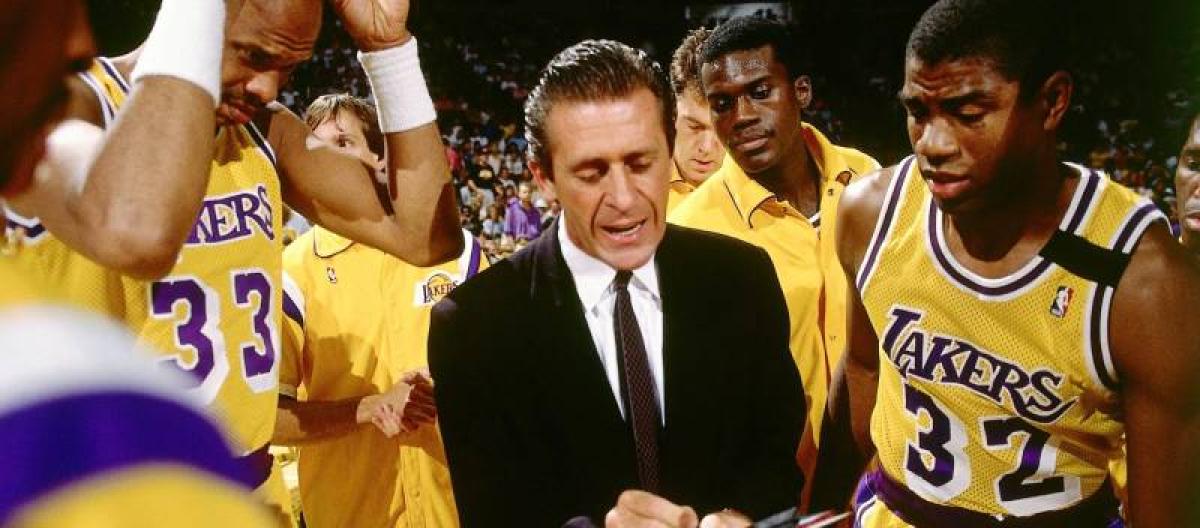 Pat Riley becomes the first head coach in Lakers history to have a statue erected in his honor.