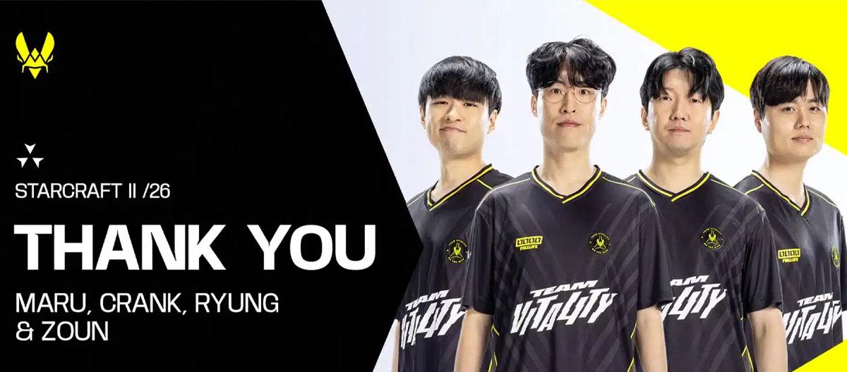 Vitality officially disbands its Starcraft II division..