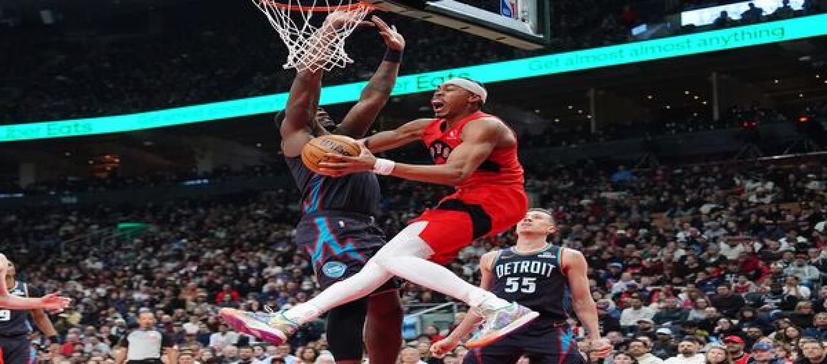 Cunningham's 33 points weren't enough to save the Raptors from a 119-108 victory over the Pistons.
