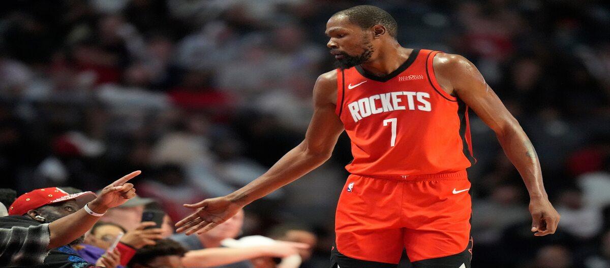 Kevin Durant suffers right knee contusion; his availability for Game 2 is pending pre-game decision.