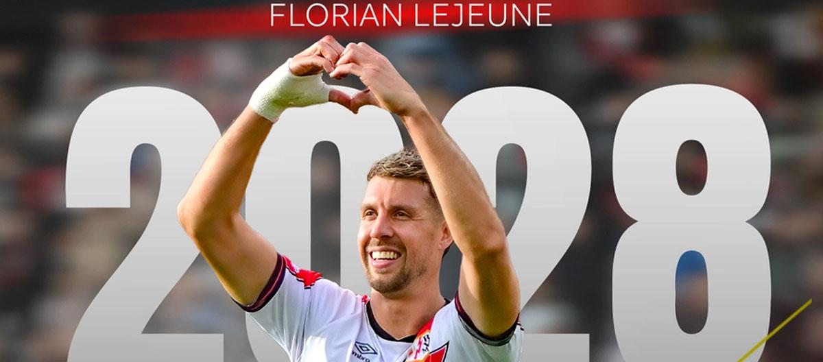 Rayo Vallecano completes contract extension witrh French defender Florian Lejeune..