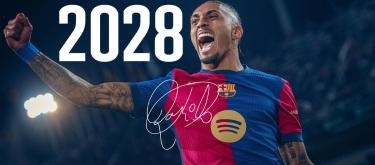 巴塞罗那官宣与队长拉斐尼亚完成续约..