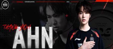 Official announcement: EDG's bot laner Ahn has officially left the team.