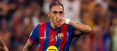 ◤西班牙超级杯◢ 拉斐尼亚双响，巴塞罗那 5-0 轻取毕尔巴鄂竞技..