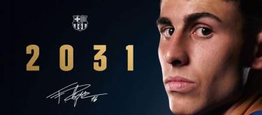 巴塞罗那与西班牙国脚攻击型中场妖星费尔明·洛佩兹完成续约..