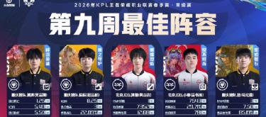 2026年KPL春季赛常规赛第九周最佳阵容已正式公布